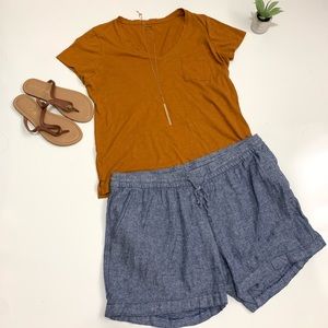 Old navy mid rise linen blend 4in seam shorts